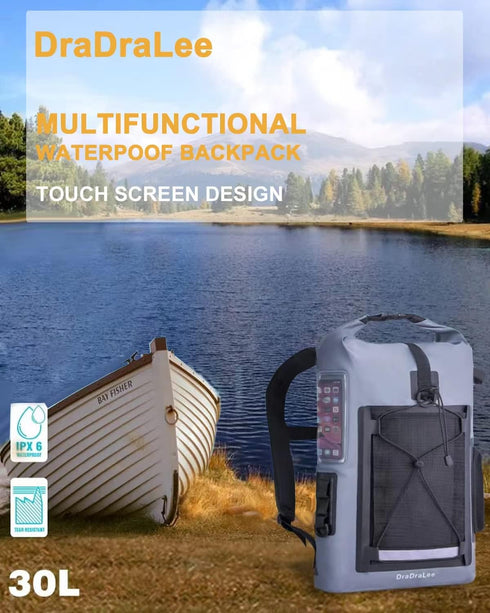 Waterproof Kayak Dry Bag Backpack, 30L Capacity