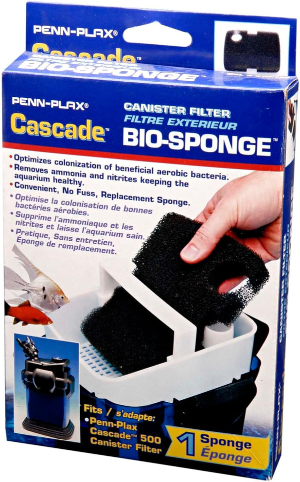 Penn-Plax Cascade 500/350 GPH Canister Filter Bio Sponge Replacement, 1 Pack