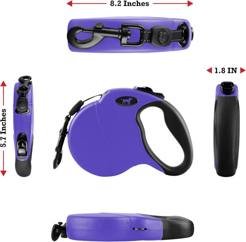 Tuff Pupper Heavy Duty Retractable Dog Leash, 16 ft with Reflective Stitching for Nighttime Safety for Dogs Up to 120