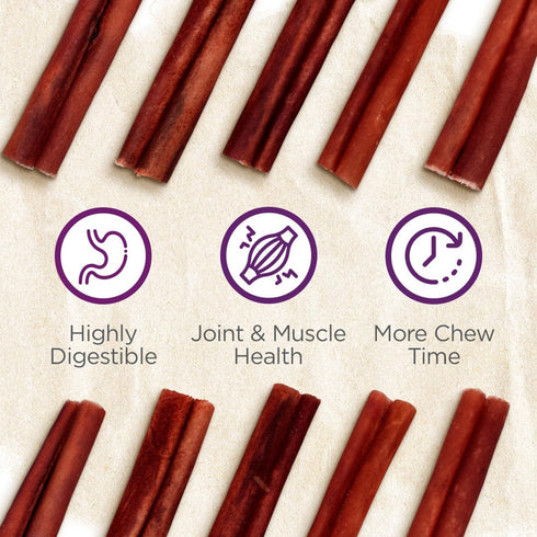 Natural Farm Odor-Free Super Collagen Dog Chews - 12-Inch, 5-Pack - 100% Natural Angus Hide Collagen Treats