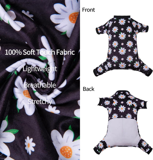 CuteBone Daisy Dog Pajamas, Soft Puppy Pjs for Small Dogs P221XS