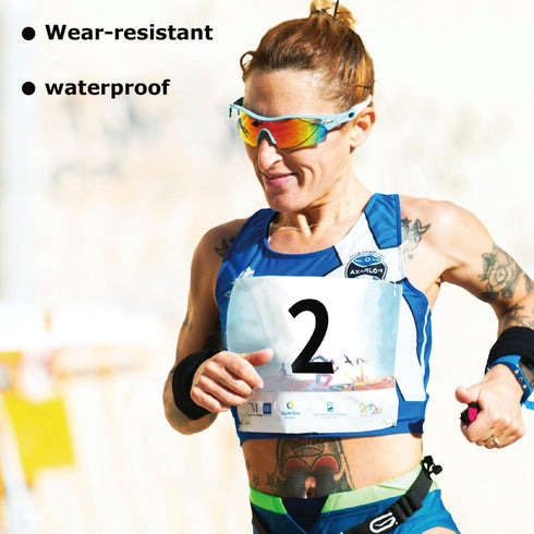 YAPJEB Race Bibs with Number Pins - Waterproof Tryout Numbers for Sports Events