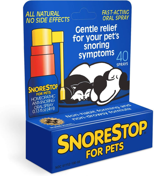 Snore Stop for Pets 40 Sprays I Natural Anti-Snoring Solution I Snore Relief for Dogs Cats I Stop Snoring Aid I Sleep Remedy I Help Stop Dog Snores I Anti-Snore Aid