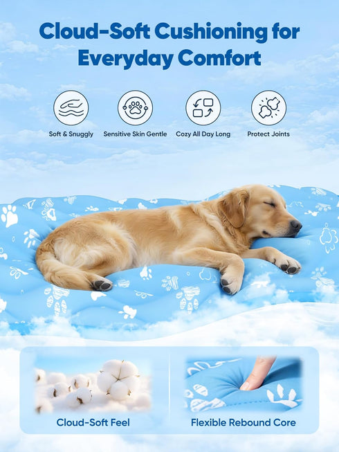 44"x32" 3.0 Rywell Super-Absorbent Cooling Mat for Dogs Arc-Chill & Color-Changing Dog Cooling Mat, Stay Cool & Dry