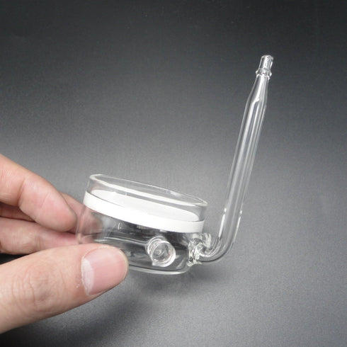 Pollen Glass CO2 Diffuser with U-Shape Connecting Tube for Aquarium Planted Tank, 2" for 50-80 US Gallons