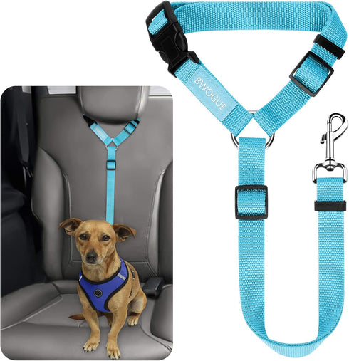 BWOGUE Pet Dog Cat Seat Belts, Adjustable Car Headrest Restraint Safety Leads Vehicle Seatbelt Harness (1 Pack)