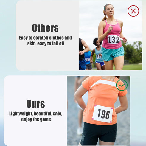 BOXOB 10 Pairs Magnetic Race Bib Clips, Marathon Essentials Race Number Buckle Running Bib Magnets Pins Holder
