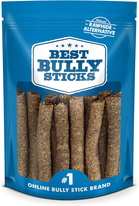 Premium Real Beef Dog Treats, Bully Snap Stick, 12 Pack - 100% Natural, Rawhide-Free, High Protein, USA Packed