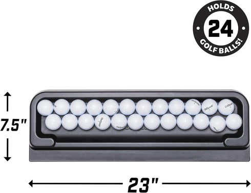 GoSports All-Weather Golf Ball Tray - 24 Ball Capacity - Compatible with All Hitting Mats - Available in Black or Green