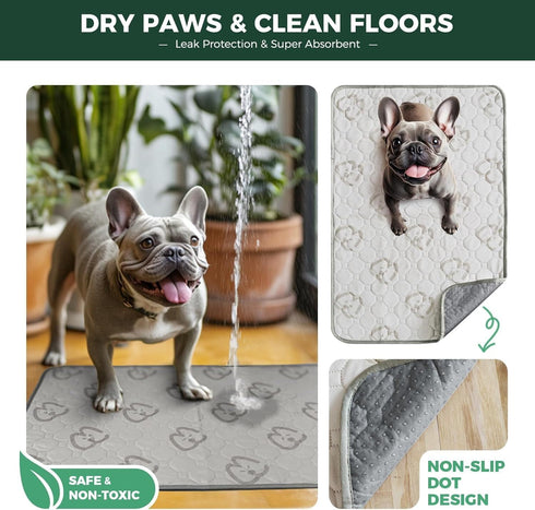 29" 18" 4 Packs FXW Washable Pee Pads for Dogs, Leak-Proof & Non-Slip, Specifically Designed for Potty Training