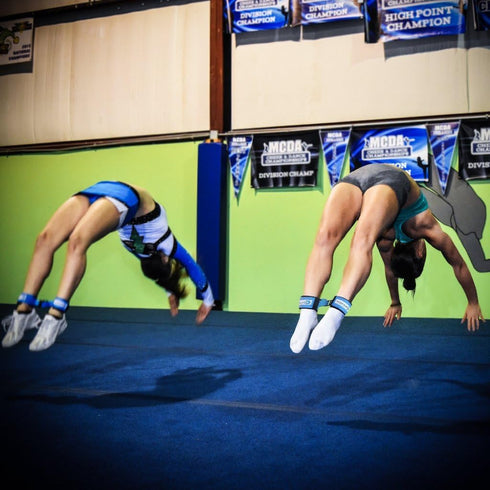 Myosource Kinetic Bands Tumble Pro X Ankle Straps Kit – Cheerleading & Gymnastics Backhandspring Trainer, Includes