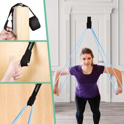 Resistance Bands, Pull Up Bands, Thick Heavy Resistance Band Set with Door Anchor, Elastic Bands for Body Stretching