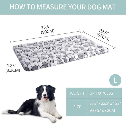 VANKEAN Dog Crate Pad Bed Mat, Reversible Soft Pet Sleeping Mat for Small to XX-Large Dogs, Machine Washable (Grey