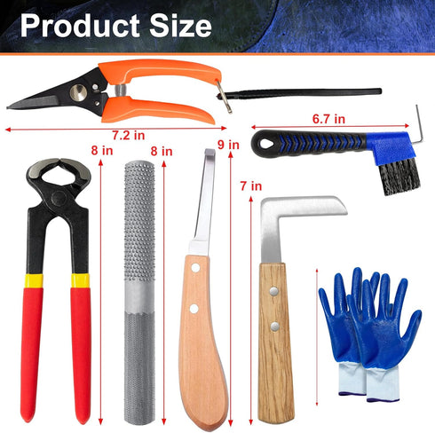 8 inch (8 Trimmers Trimming Farrier Tools Kit Piece) Horse Goat Hoof Carbon Steel Nippers Shears Nail Clipper, Mini