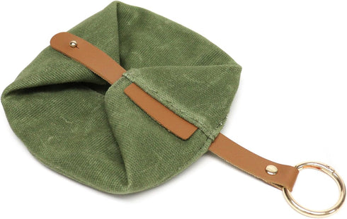 Waxed Canvas Foldable Dog Bowl (Green)