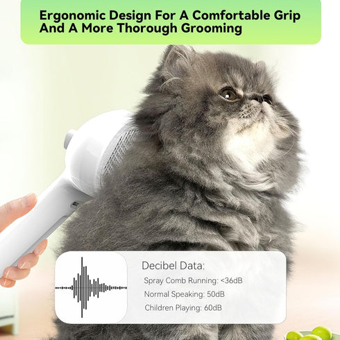 3-in-1 Pet Steam Brush, Spray Hair Removal Comb for Dog and Cat, Steam for Shedding and Grooming, Spritz Defur Comb