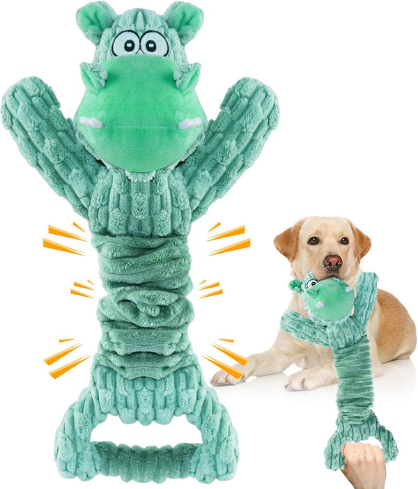 Plush Large Squeaky Dog Toys with Soft Fabric for Small, Medium, Large Pets - Tug of War Indoor Play Dog Toys