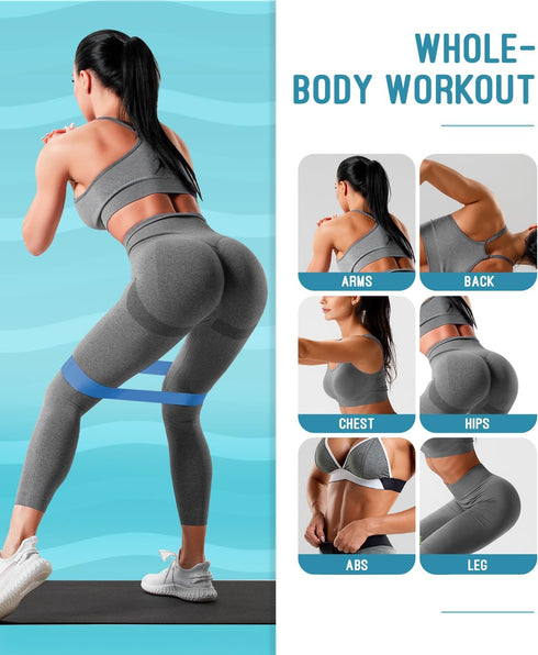 Resistance Bands for Working Out, 5 Levels of Natural Latex Exercise Bands for Home Fitness and Strength Training