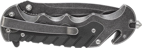 Smith & Wesson Border Guard SWBG10S 8.3in High Carbon S.S. Folding Knife with 3.5in Serrated Tanto Blade and Aluminum Handle for Outdoor, Tactical, Survival and EDC ,Black by Smith & Wesson