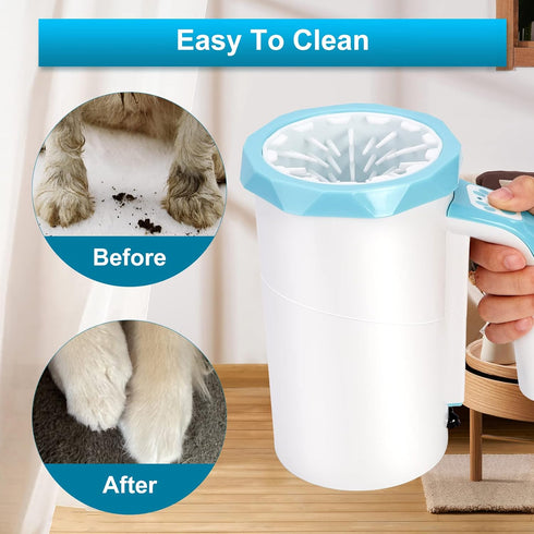 Rechargeable Automatic Dog Paw Cleaner, 2 in 1 Portable Pet Paw Washer Cup with Soft Silicone Brush