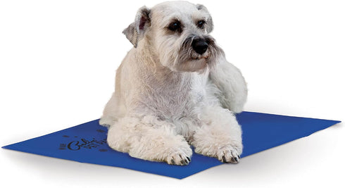 K&H Pet Products Summer Cooling Mat, Blue Medium 20" x 15" - Non-Toxic, Easy Carry, Outdoor Dog Cooling Pad for Cats &