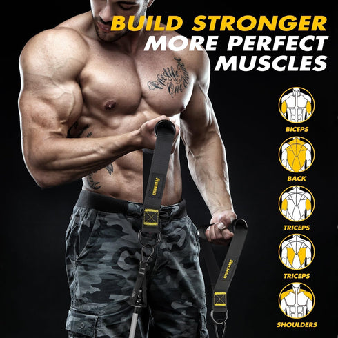 Gym Equipment Cable Attachments for Home Workout Equipment Machine, Grip Attachments, Resistance Bands Handles for