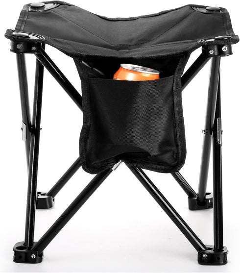 2 Pack 13 Inch Cididu Camping Stool, Compact Camping Chair Portable, Lightweight Folding Stool Seat with Side Pocket