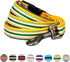 Blueberry Pet Large 3M Reflective Multi-colored Stripe Dog Leash, 4 ft x 1", Yellow & Green