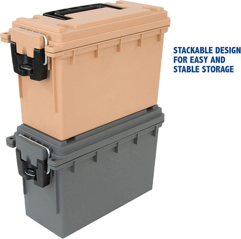 Sheffield 12627 Field Box, Water Resistant Ammo Storage Box, Tamper-Proof Locking Ammo Can, Stackable, Made in the