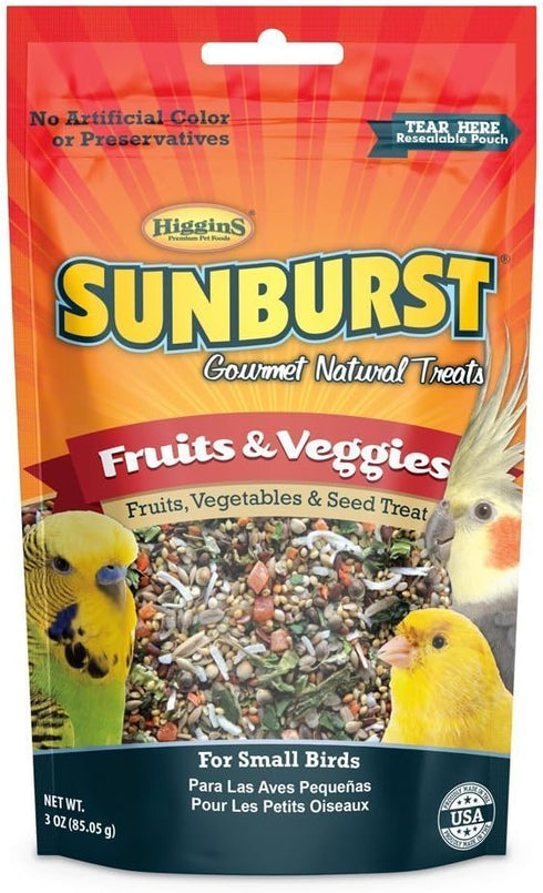 Higgins Sunburst Fruits & Veggies Gourmet Treats for Small Birds (2 Pack)