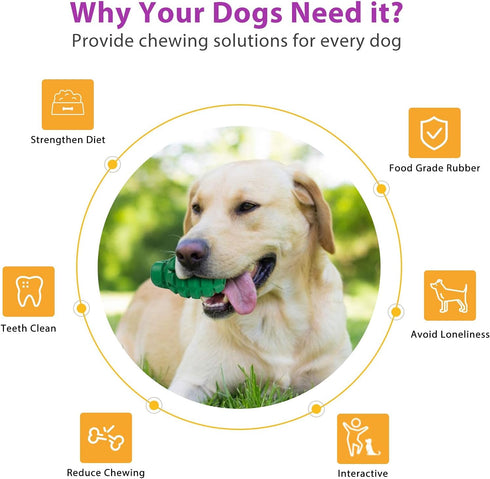 Dog Toys for Aggressive Chewers, Indestructible Heavy Duty Chew Toy for Large Dogs (Green)