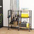 Fishing Rod Rack with Wheels, Metal Fishing Gear Shelf for Up to 12 Rods, Fishing Pole Storage Cart for Home Entryway