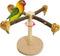 Bird Stand Perch Toy Natural Wooden Parakeet Toys with Edible Chew Toy