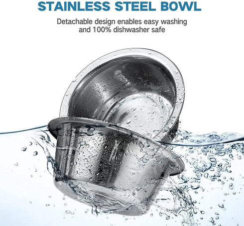 All for Paws Height Adjustable Cat Elevated Bowls - Stainless Steel Dog Food Water Bowls, Mess Proof Pet Feeding Bowls