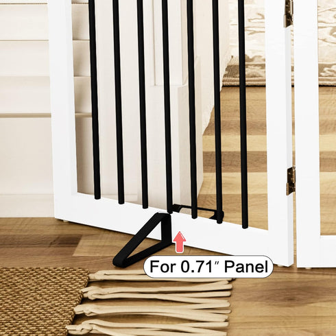 Freestanding Pet Gate Metal Support Feet, Triangle Set of 2 for Extra Wide Foldable Dog Gate, Black