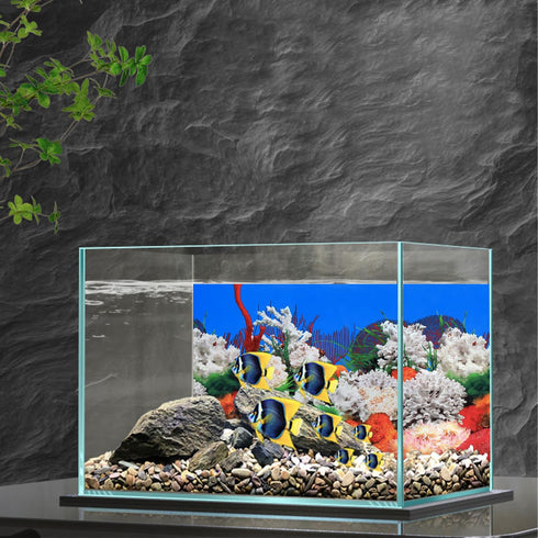 Lainrrew Aquarium Background Poster HD, Dual-Sided Water Plants & Fish Tank Landscape, 19.7"x11.8"