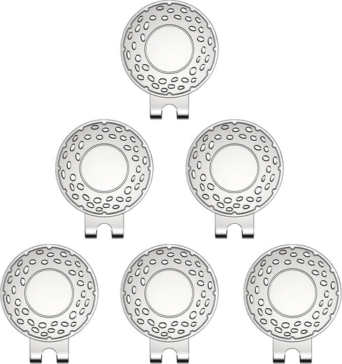 Magnetic Golf Ball Marker Hat Clip - 6 Pieces Professional Golf Training Aids Accessories (Golf Ball Marker Not