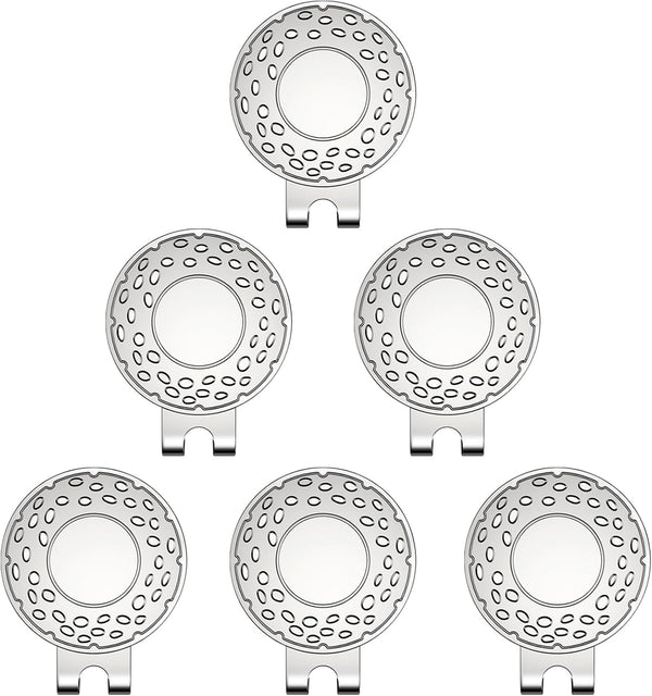 Magnetic Golf Ball Marker Hat Clip - 6 Pieces Professional Golf Training Aids Accessories (Golf Ball Marker Not