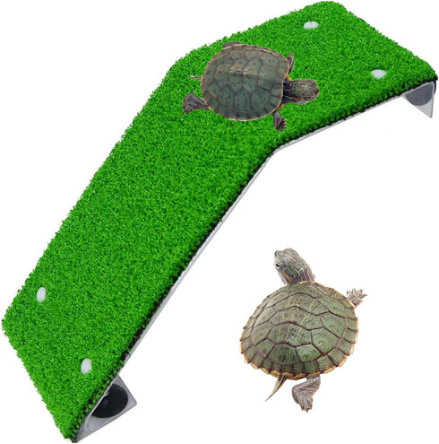 Lawn Turtle Basking Platform, Tortoise Ramp Reptile Ladder Resting Terrace for Fish Tank Aquarium Decor (Longer S)