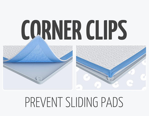 2 30 23 TidyFriend Pk Pee Pad Holder Tray for x Pee Pads with Corner Lock Holes, Raised Edges, Non-Spill, Easy to Clean