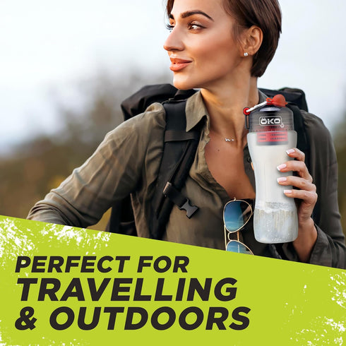 ÖKO Advanced Water Bottle with Filter, NASA Technology, 650ml, Charcoal