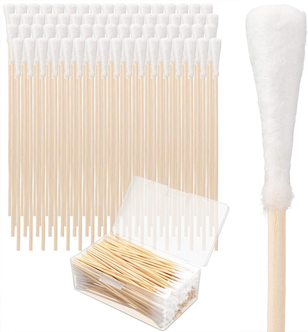 200 Pieces Long Ear Swab Buds for Dog with Wooden Handle, 6 Inches for Pet Care