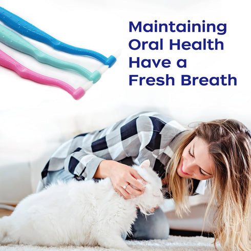 PenVinoo Dual Sided Cat Toothbrush Dog Toothbrush Finger Brush Micro Head, Suitable for Small to Large Dogs & Cats