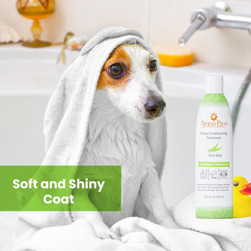 Deep Conditioning Treatment for Dogs, Detangling Conditioner with Aloe Vera Extract, Fragrance-Free