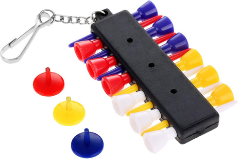 MUXSAM Black Golf Tee Holder for Bag, 1-Pack Carrier with 12 Tee Holes and 3 Ball Markers