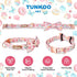 Pink Dog Collar with Bow Tie, Cute Cake Design, Durable and Adjustable, Available in Small Medium Large