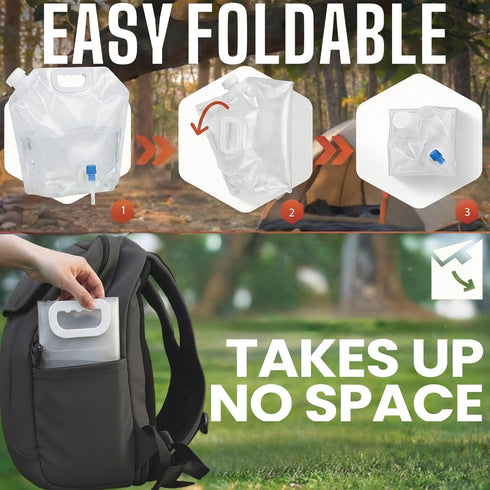 WMXWAN 6 Pack 1.3 (5L) With Spigot & Top Fill Cap, Gal Collapsible Water Containers, Dual Opening BPA Free PE Water