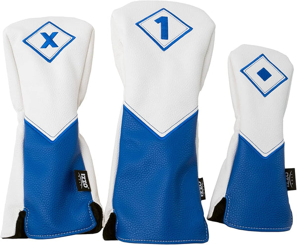 IZZO Golf Premium Headcovers in White/Blue