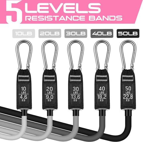 RENRANRING 150LBS Resistance Bands for Working Out, Exercise Bands Set with Handles for Muscle Training