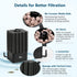 AQQA Whisper Submersible Filters for Aquarium, Medium Foam Filter for Freshwater & Saltwater (20-110 Gallon)
